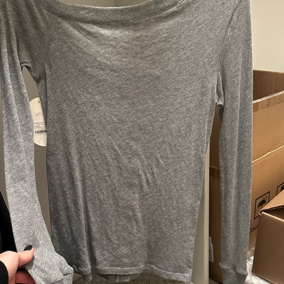 Enza Costa Heather Gray Button-Down Shirt - Picture 8 of 9